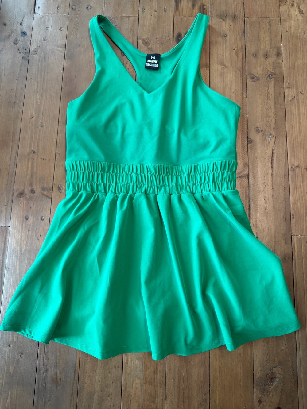 Under Armour Vanish Dress Womens Medium Green Pullover Sleeveless Summer V-Neck